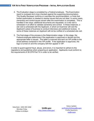 Vets First Verification Program Initial Application Guide | PDF