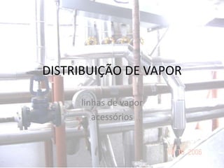 DISTRIBUIÇÃO DE VAPOR
linhas de vapor
acessórios
 