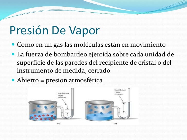 Vaporización y presión del vapor