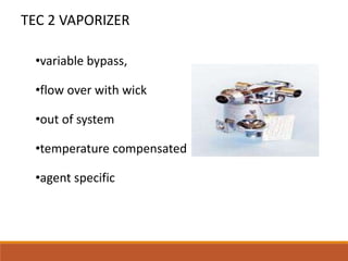 •variable bypass,
•flow over with wick
•out of system
•temperature compensated
•agent specific
TEC 2 VAPORIZER
 