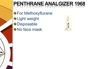 PENTHRANE ANALGIZER 1968For MethoxyfluraneLight weightDisposable No face mask