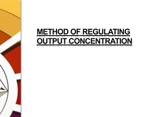 METHOD OF REGULATING OUTPUT CONCENTRATION