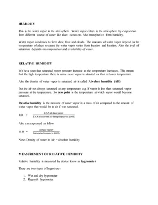 Vapour and humidity | DOCX