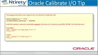 Oracle Calibrate I/O Tip
 