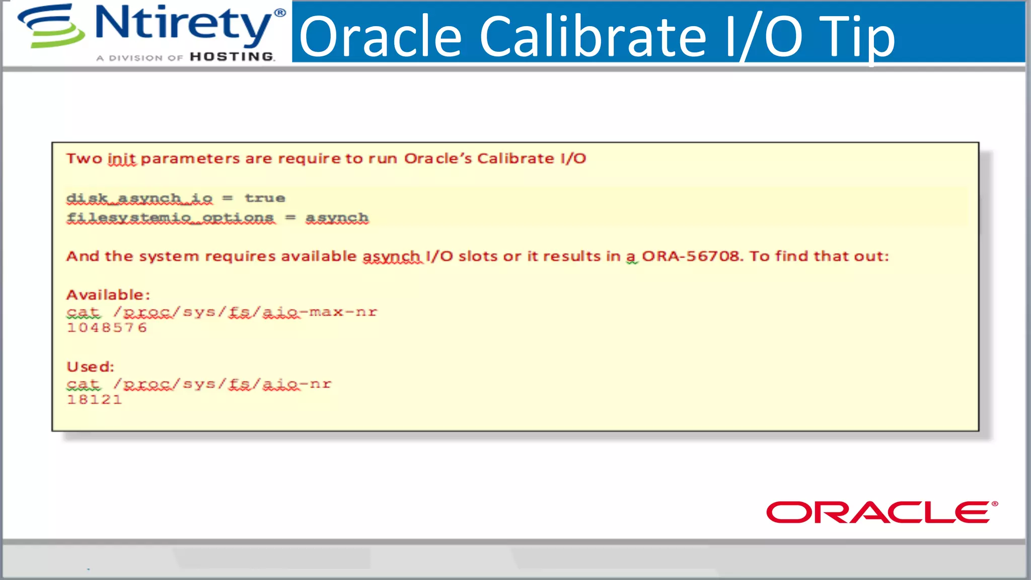 Oracle	
  Calibrate	
  I/O	
  Tip	
  
 