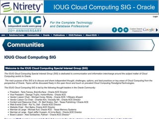 IOUG Cloud Computing SIG - Oracle
 