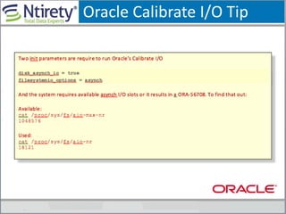 Oracle Calibrate I/O Tip
 