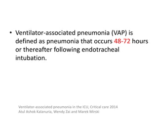 Ventilator associated pneumonia | PPT