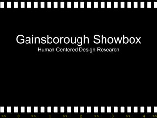 >> 0 >> 1 >> 2 >> 3 >> 4 >>
Gainsborough Showbox
Human Centered Design Research
 