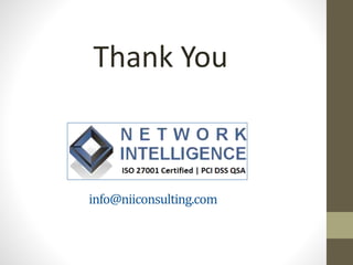 Thank You
info@niiconsulting.com
 