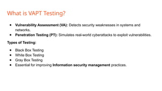 Vapt Examples VAPT Testing Explained: Secure Your Business Systems & Data | PPTX