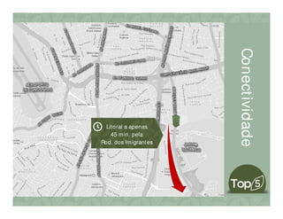 Litoral a apenas
45 min. pela
Rod. dos Imigrantes
Conectividade
 