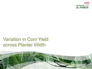 Variation in Corn Yield
across Planter Width
 