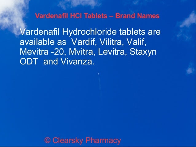 Vardenafil hydrochloride tablets
