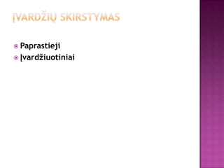  Paprastieji
 Įvardžiuotiniai
 