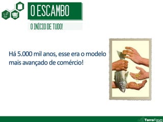 O ESCAMBO
        O INÍCIO DE TUDO!


Há 5.000 mil anos, esse era o modelo
mais avançado de comércio!
 