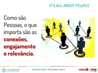Como são Pessoas, o que importa são as conexões, engajamento e relevância. 
IT´S ALL ABOUT PE@PLE  