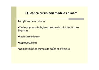 Qu’est ce qu’un bon modèle animal?




Compatibilit en termes de co ts et d thique
 