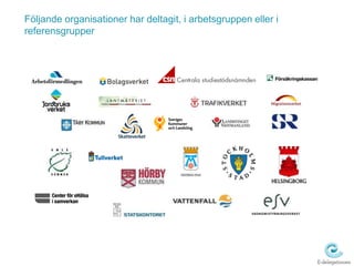 Följande organisationer har deltagit, i arbetsgruppen eller i referensgrupper