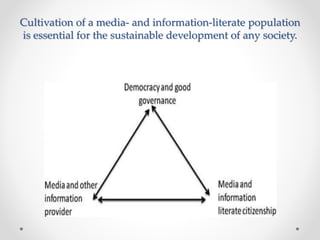 Cultivation of a media- and information-literate population 
is essential for the sustainable development of any society. 
 