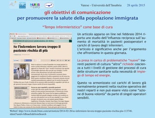 Varese - Università dell’Insubria 28 aprile 2015
gli obiettivi di comunicazione
per promuovere la salute della popolazione...