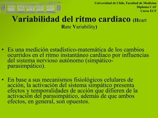 Variabilidad del ritmo cardiaco | PPT