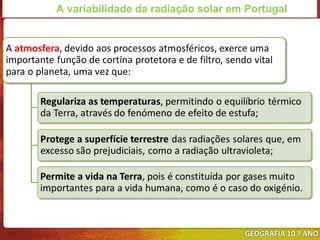 A variabilidade da radiação solar em Portugal
 