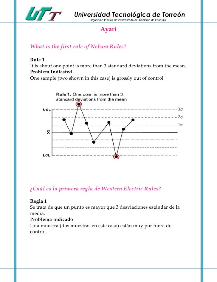 Variabilidad, western electric rules & nelson rules (inglés español)