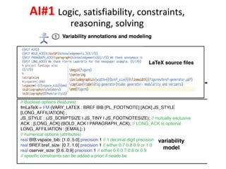 AI#1	Logic,	satisfiability,	constraints,	
reasoning,	solving	
 
