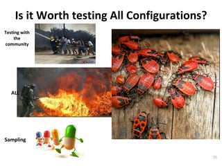 Is	it	Worth	testing	All	Configurations?	
Testing	with	
the	
community	
	
ALL	
Sampling	
55	
 