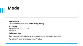 Mode Def Variability and its measures mean mode and median standard deviation ...