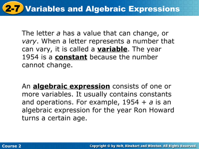 Lesson Variable and Algebraic Expressions.ppt