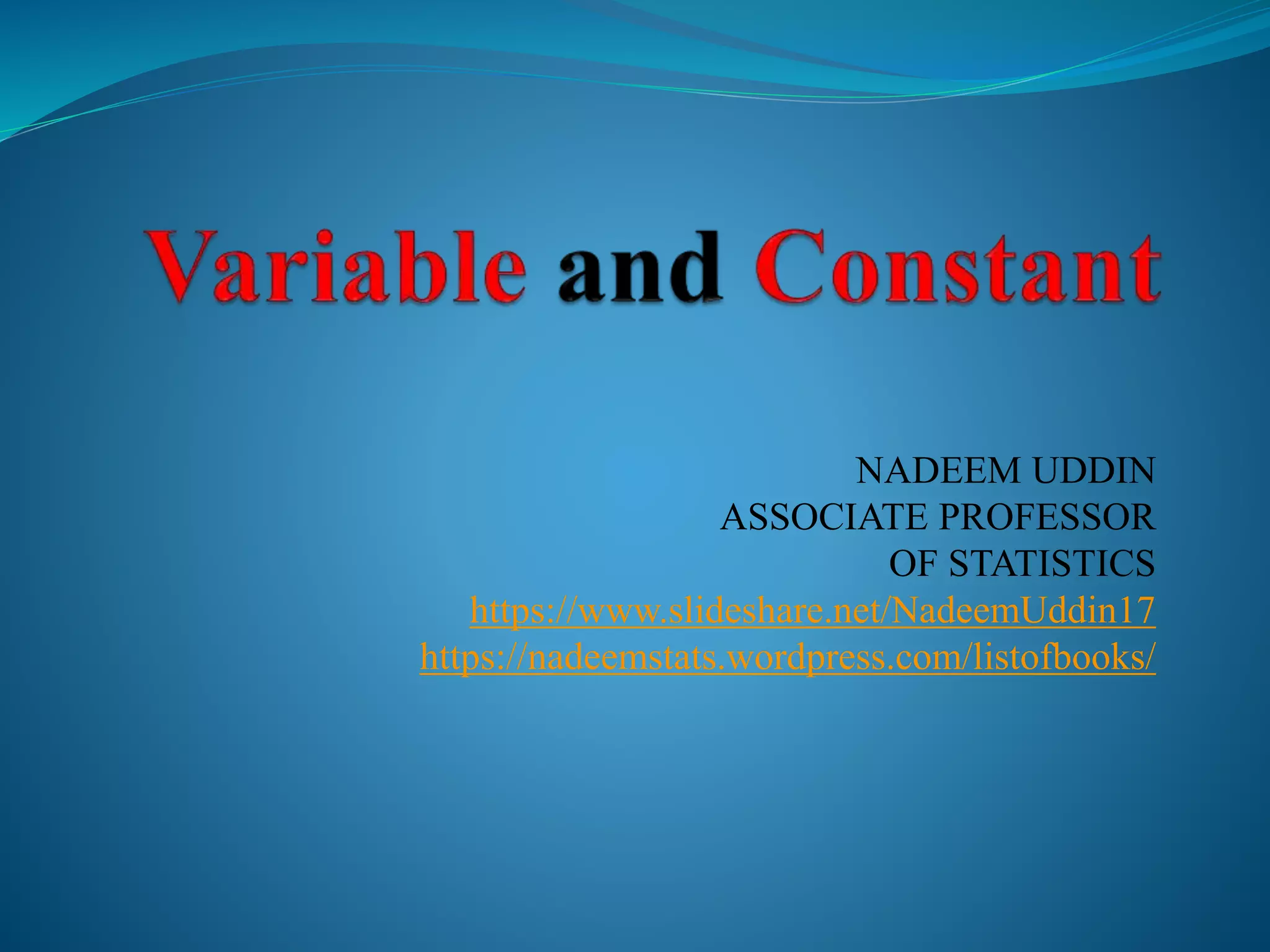 Variable and constant | PPT