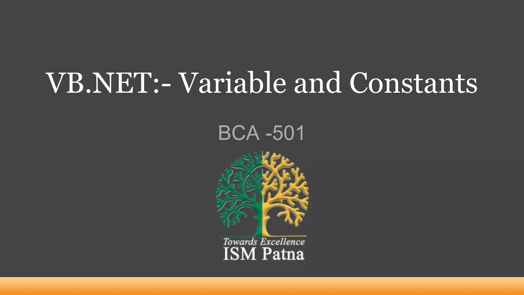 Variable and constants in Vb.NET