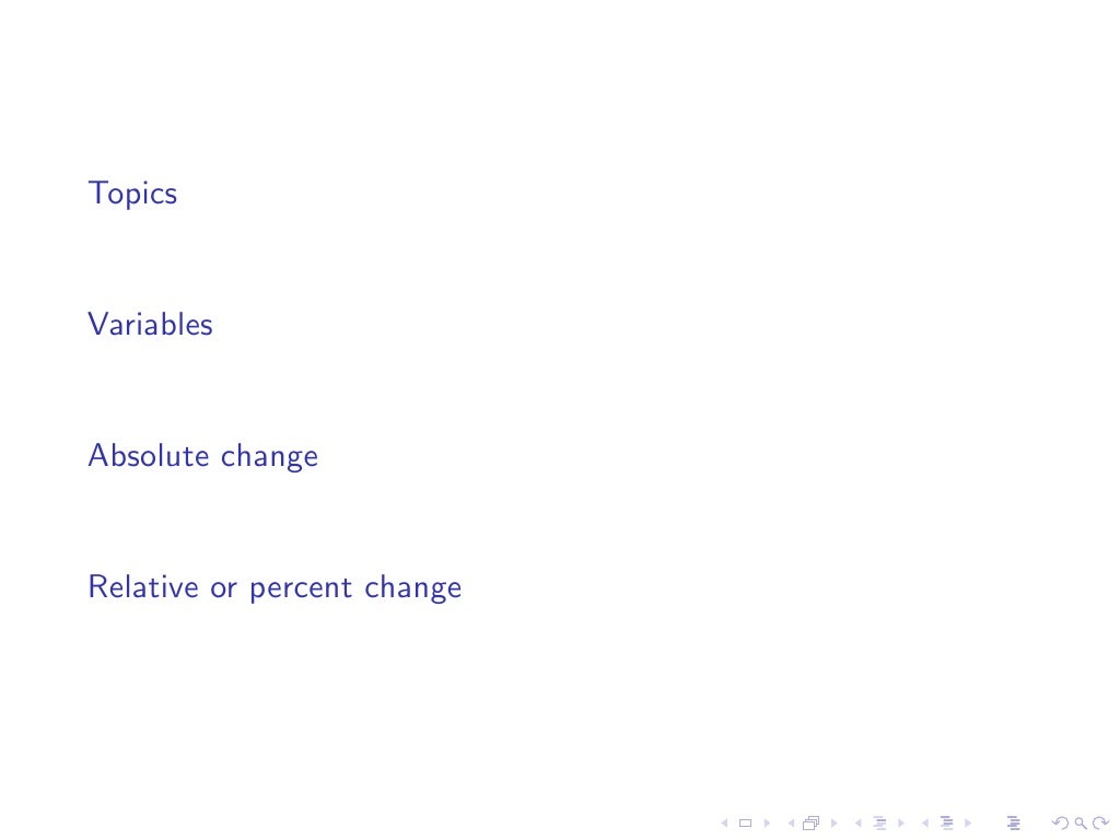 Variable Absolute Change Percent Change