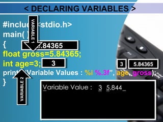 Variable declaration | PPT | Programming Languages | Computing