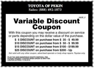 Variable Discount Coupon North Pekin IL
