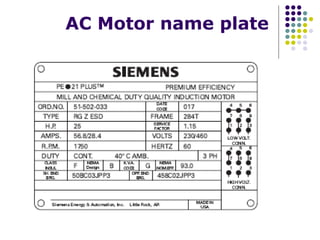 AC Motor name plate
 