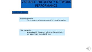 Variable frequency response   lecture 3 - audio