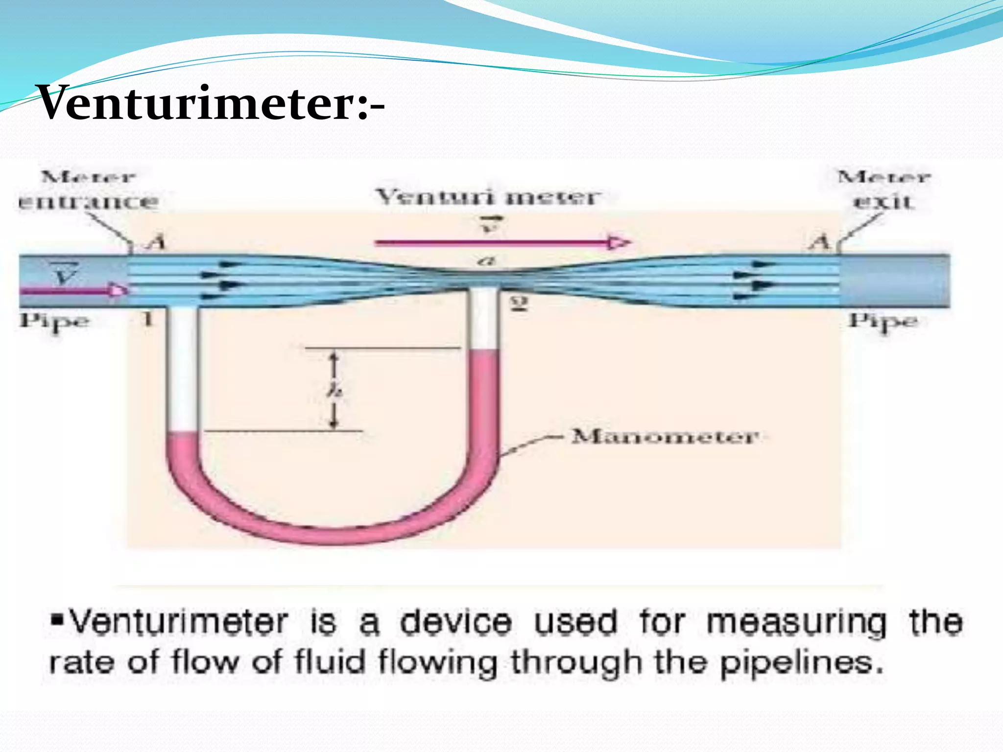 Venturimeter:-
 