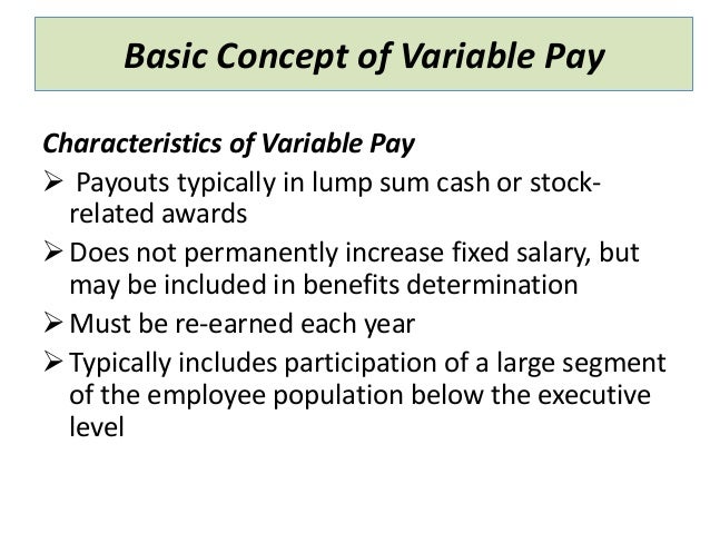 Variable pay