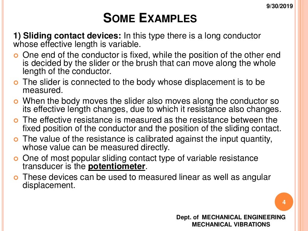 Variable resistance transducer