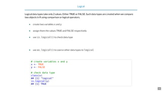 Variables & Data Types in R | PDF