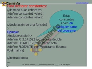 Variables, Constantes y Tipos de datos en C | PDF