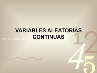 VARIABLES ALEATORIAS CONTINUAS 