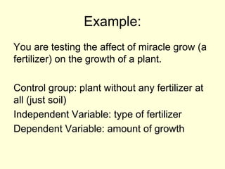 Variables and control | PPT | Physics | Science