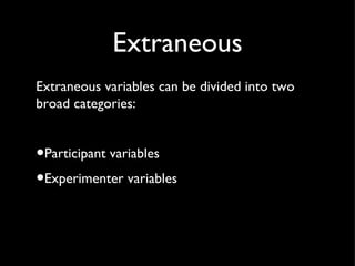 Variables and experimental desighn | PPT