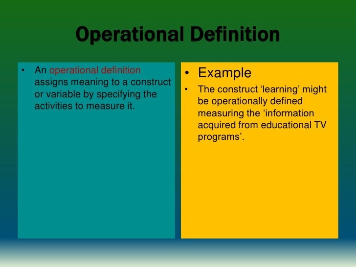 Operational Definition Of Variables In Research Examples Slideshare