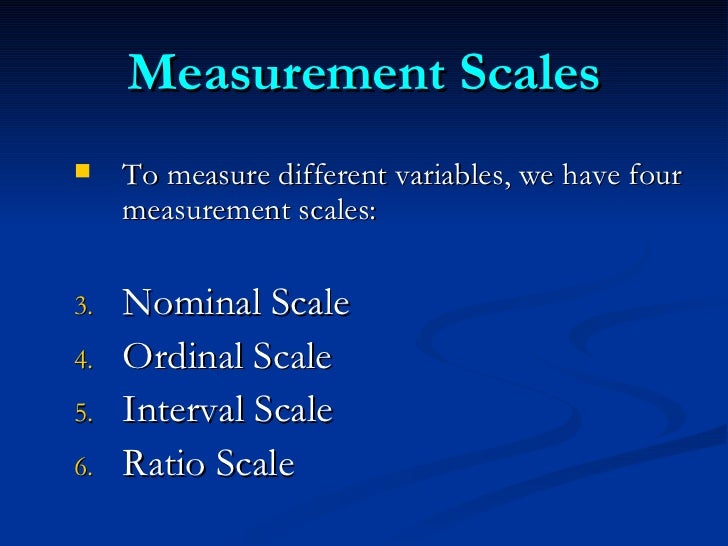 Variables And Measurement Scales