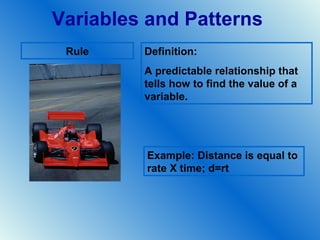 Variables and patterns vocabulary | PPT